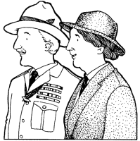 A coloring page of baden powell